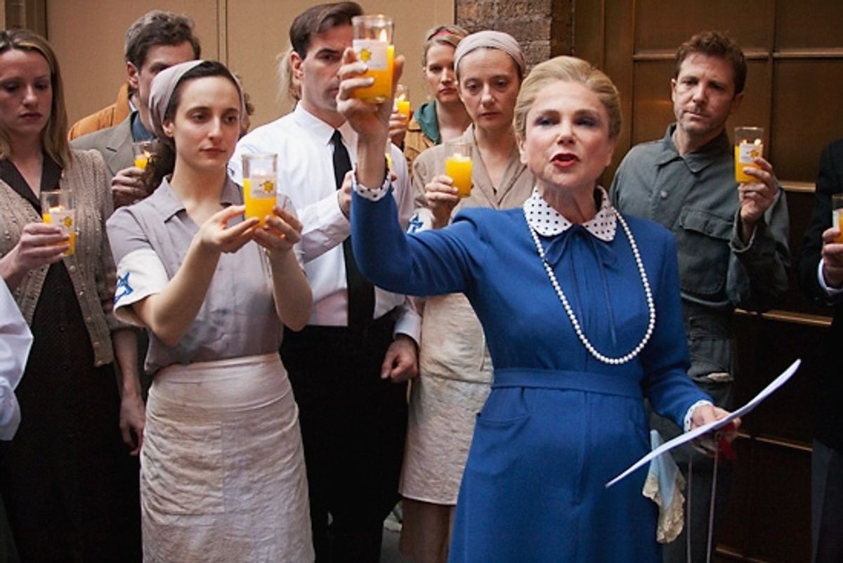 Tovah Feldshuh with the cast of Irena's Vow at 