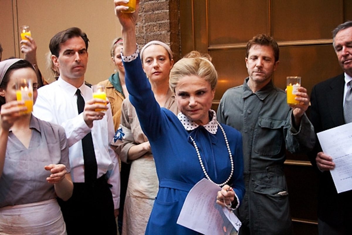 Tovah Feldshuh with the cast of Irena's Vow at 