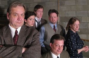 Gary Regal as Major Metcalfe, Heather Liebal as Molly, David Andrews (sitting) as Ser Photo