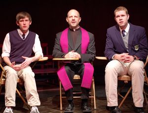 KC Comeaux (Peter), Tony Humrichouser (Priest) and Shea Coffman (Matt) Photo
