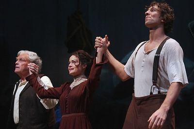 Brian Dennehy, Carla Gugino, and Pablo Schreiber Photo