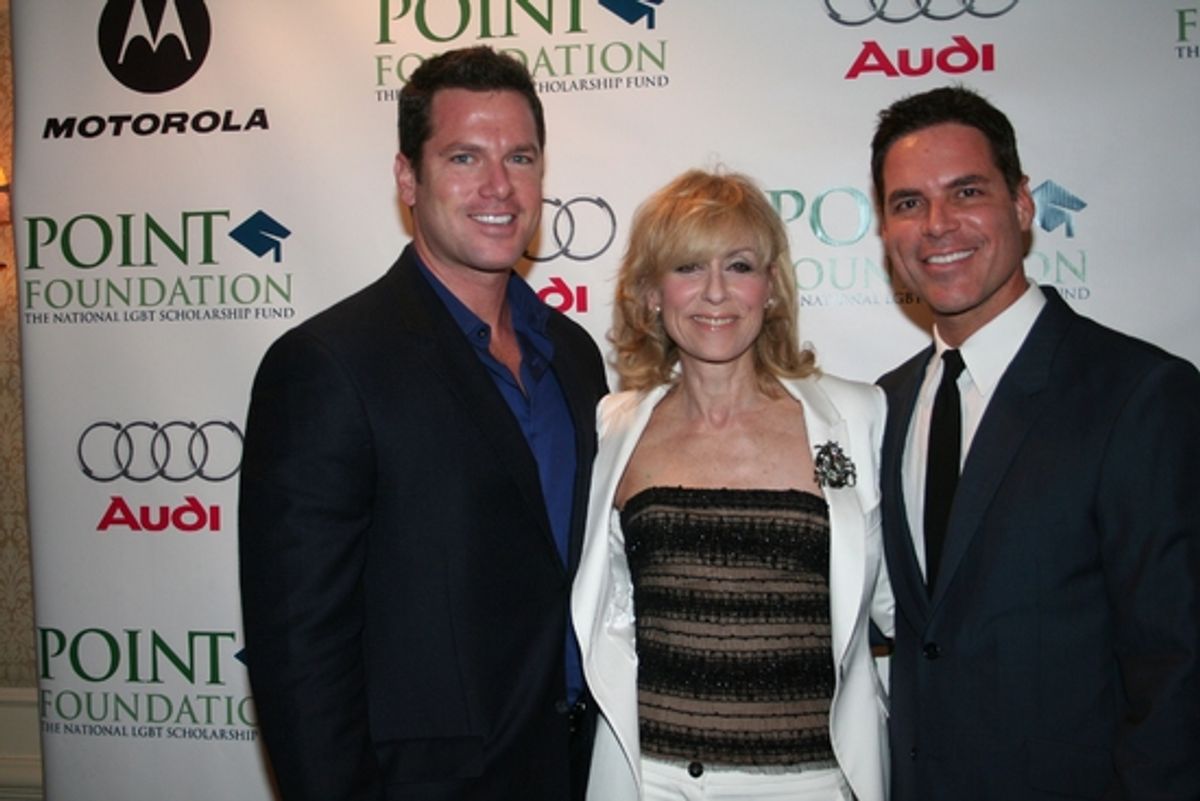 CNN's Thomas Roberts, Susan Hendricks with Jorge Valencia at 2009 Point Foundation Honors