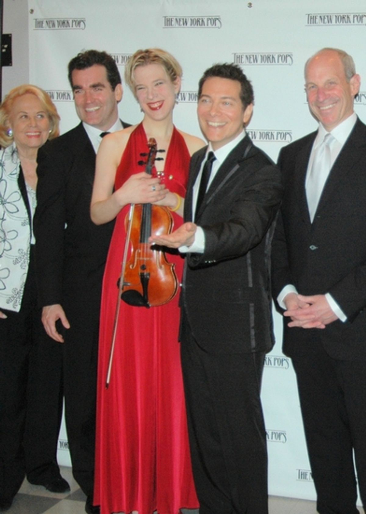 Liz Smith, Brian d'Arcy James, Sara Caswell, Michael Feinstein and Jonathan Tisch at NY POPS Honors 'Feinstein's at Loews Regency' at Carnegie Hall