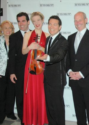 Liz Smith, Brian d'Arcy James, Sara Caswell, Michael Feinstein and Jonathan Tisch Photo