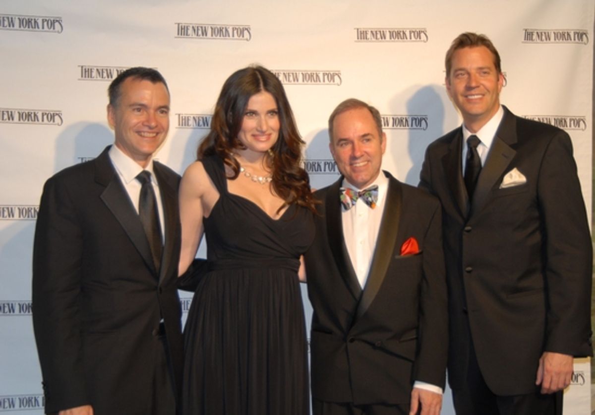 William Schermerhorn, Idina Menzel and Stephen Flaherty and Steven Reineke at NY POPS Honors 'Feinstein's at Loews Regency' at Carnegie Hall