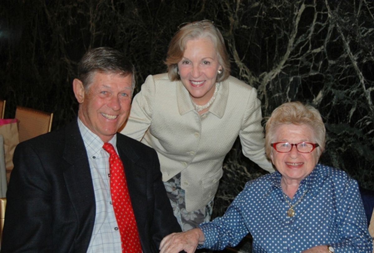 Richard Lombard, Christine Salomon and Dr. Ruth Westheimer at Collegiate Chorale's Spring Benefit 'SING HAPPY'