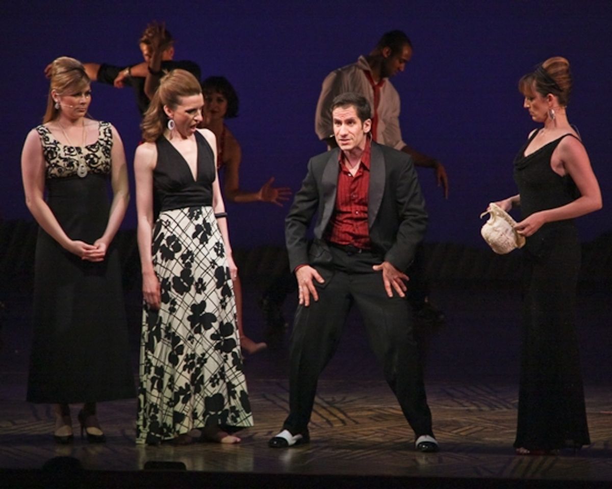 Heidi Blickenstaff, Susan Blackwell, Seth Rudetsky and Julia Murney at BC/EFA Easter Bonnet Competition