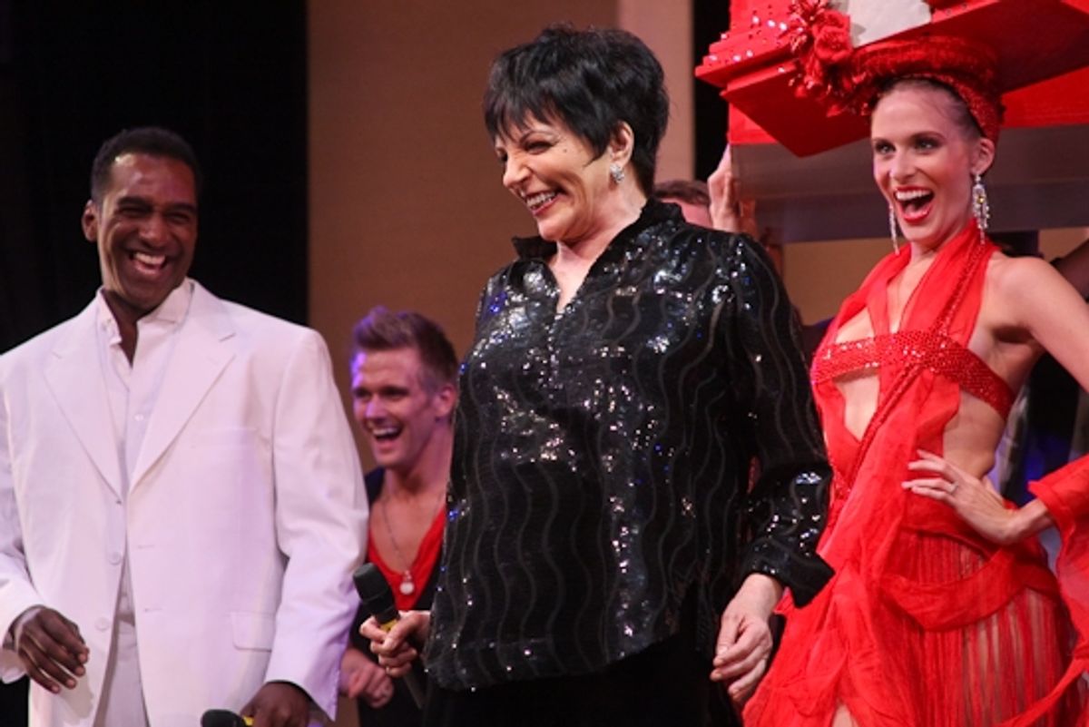 Norm Lewis, Liza Minnelli, Stephanie Gibson and the opening number cast at BC/EFA Easter Bonnet Competition
