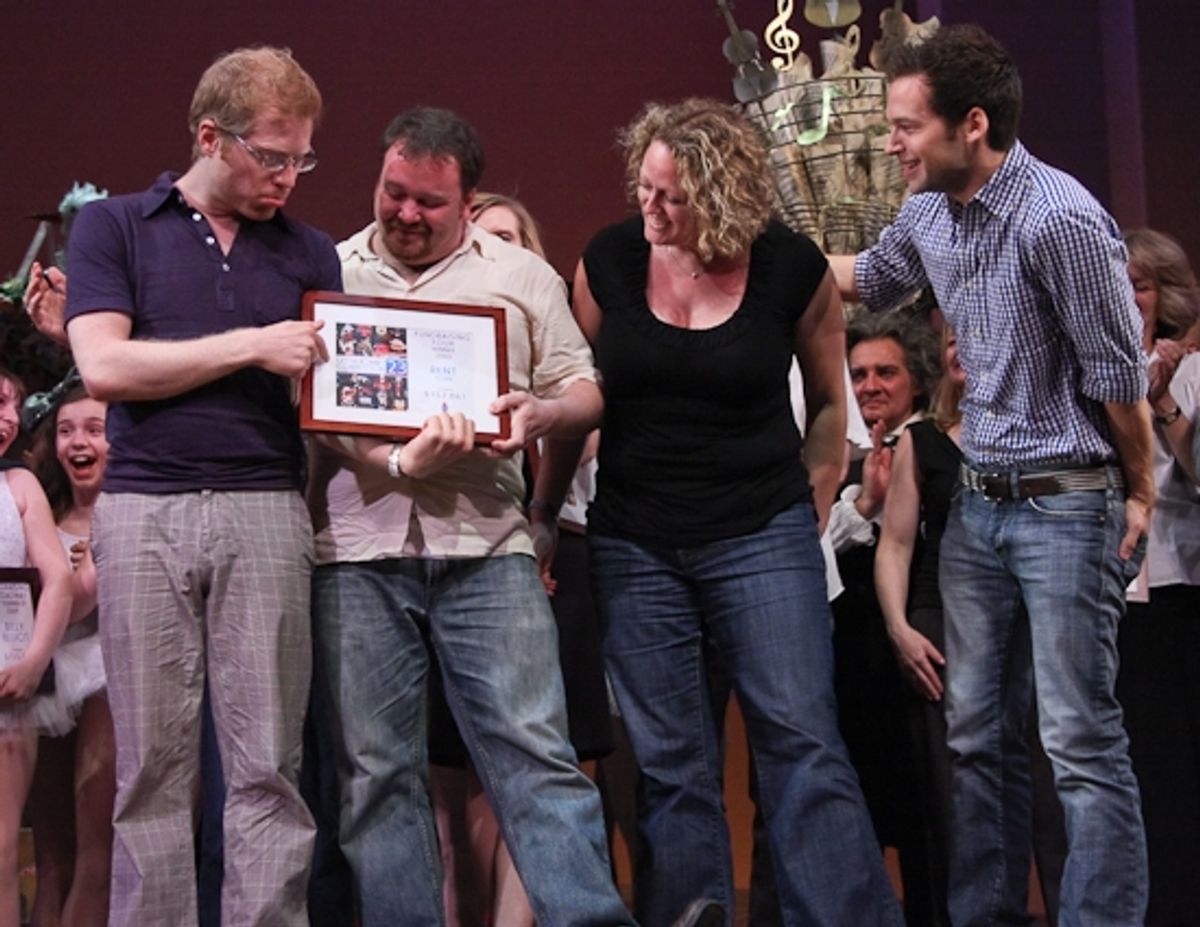 Anthony Rapp accepts the record breaking win for RENT at BC/EFA Easter Bonnet Performance Part 2