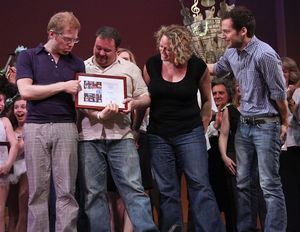 Anthony Rapp accepts the record breaking win for RENT @ BroadwayWorld Anthony Rapp accepts the record breaking win for RENT Photo