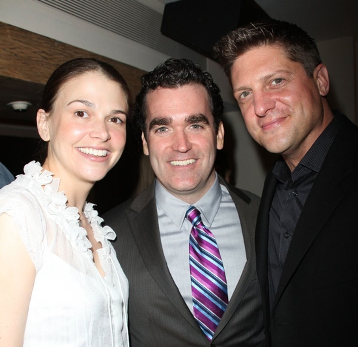 Sutton Foster, Brian d'Arcy James and Christopher Sieber at 