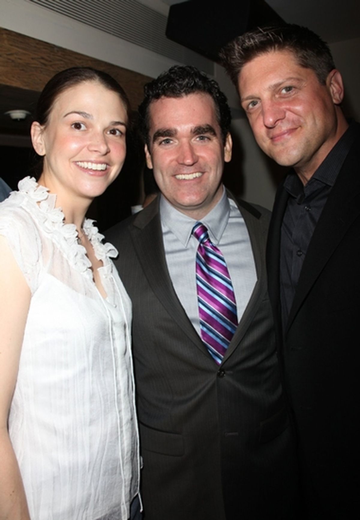 Sutton Foster, Brian d'Arcy James and Christopher Sieber at 