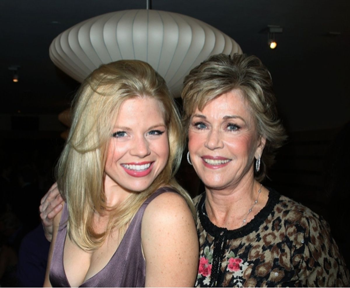Megan Hilty and Jane Fonda at 54th Annual Drama Desk Awards Cocktail Reception