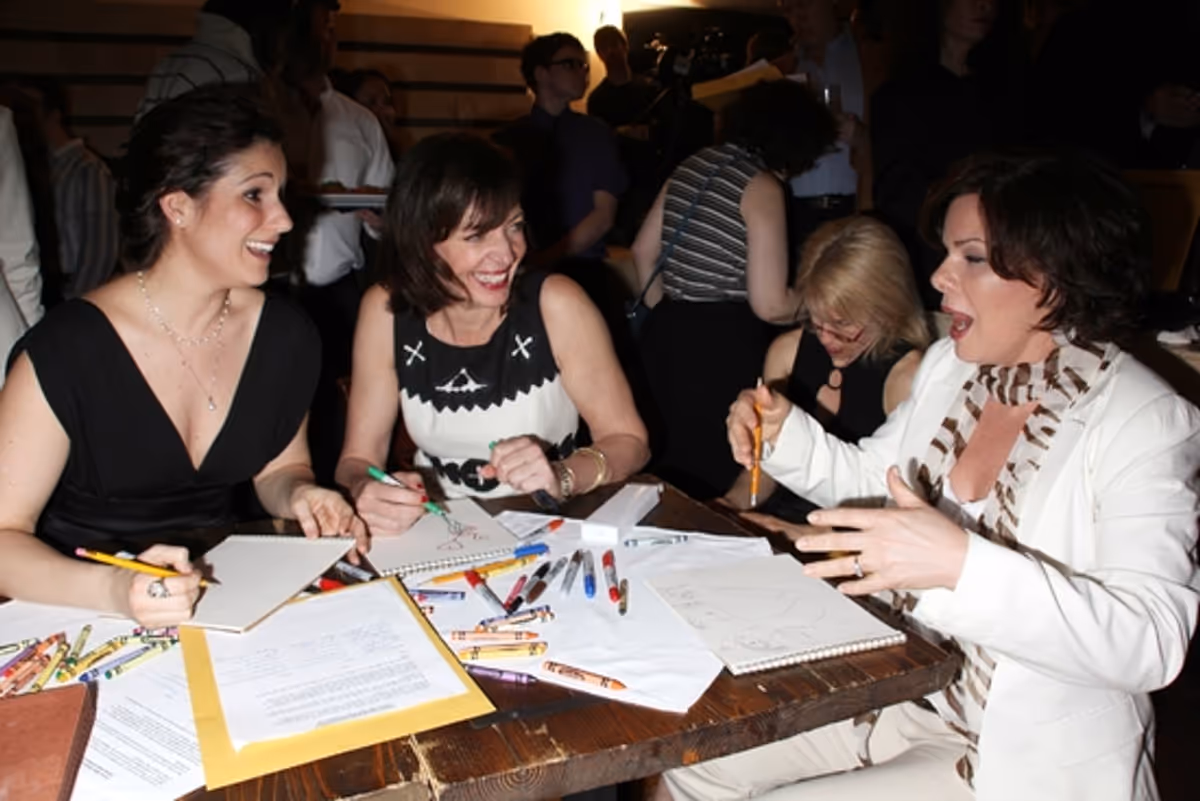 Stephanie J. Block, Allison Janney and Marcia Gay Harden at The ART*KIVE Program at the Drama Desk Party