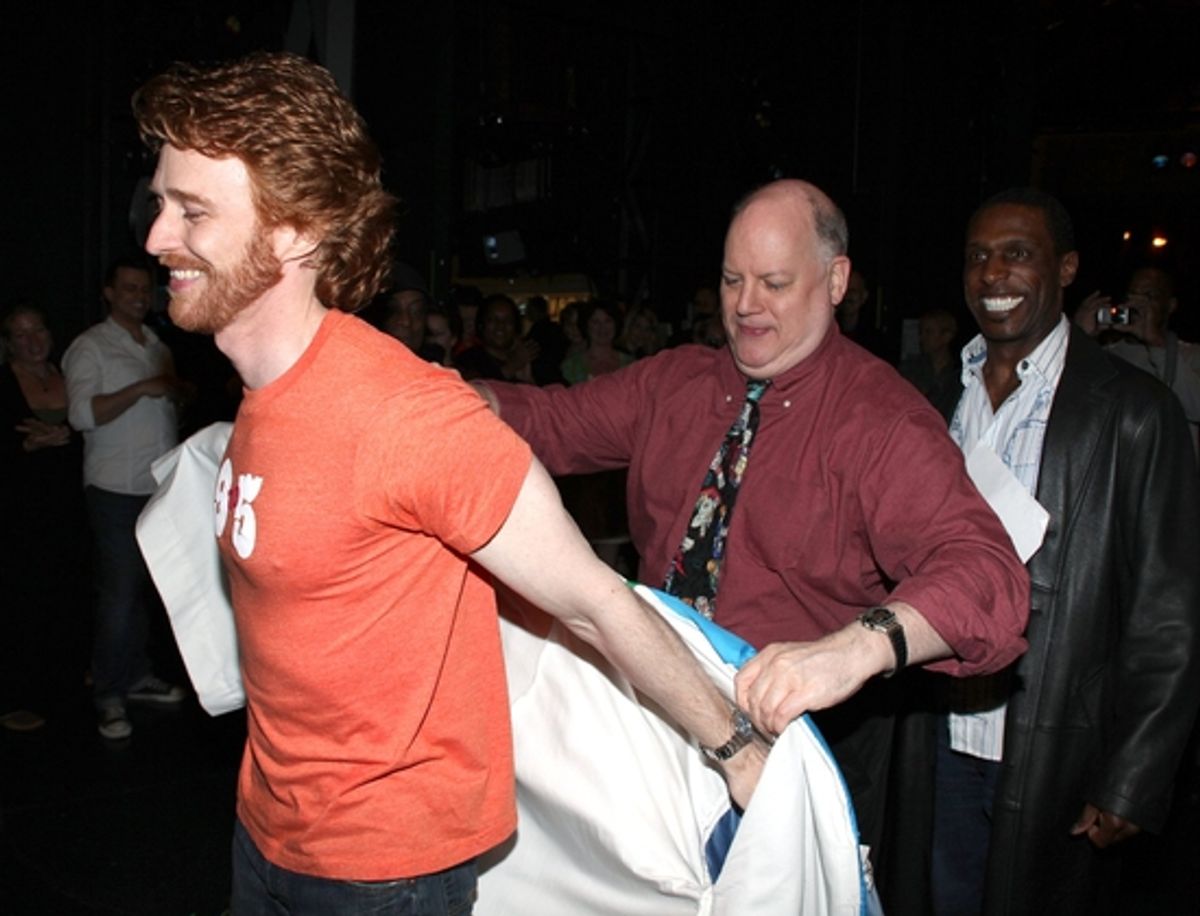 Paul Castree, David Westphal of Actor's Equity and Andre Ward at 