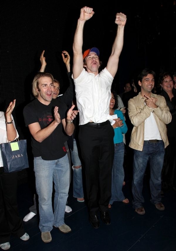 Charlie Pollock, Andy Karl and White Christmas Gypsy Robe winner Richie Mastascusa Photo