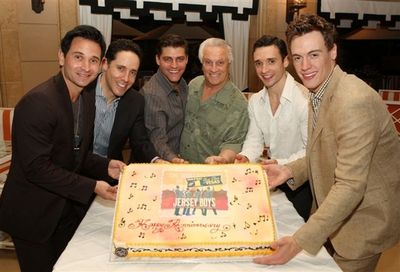 Travis Cloer, Jeff Leibow, Deven May, Tommy DeVito, Rick Faugno, and Erich Bergen Photo