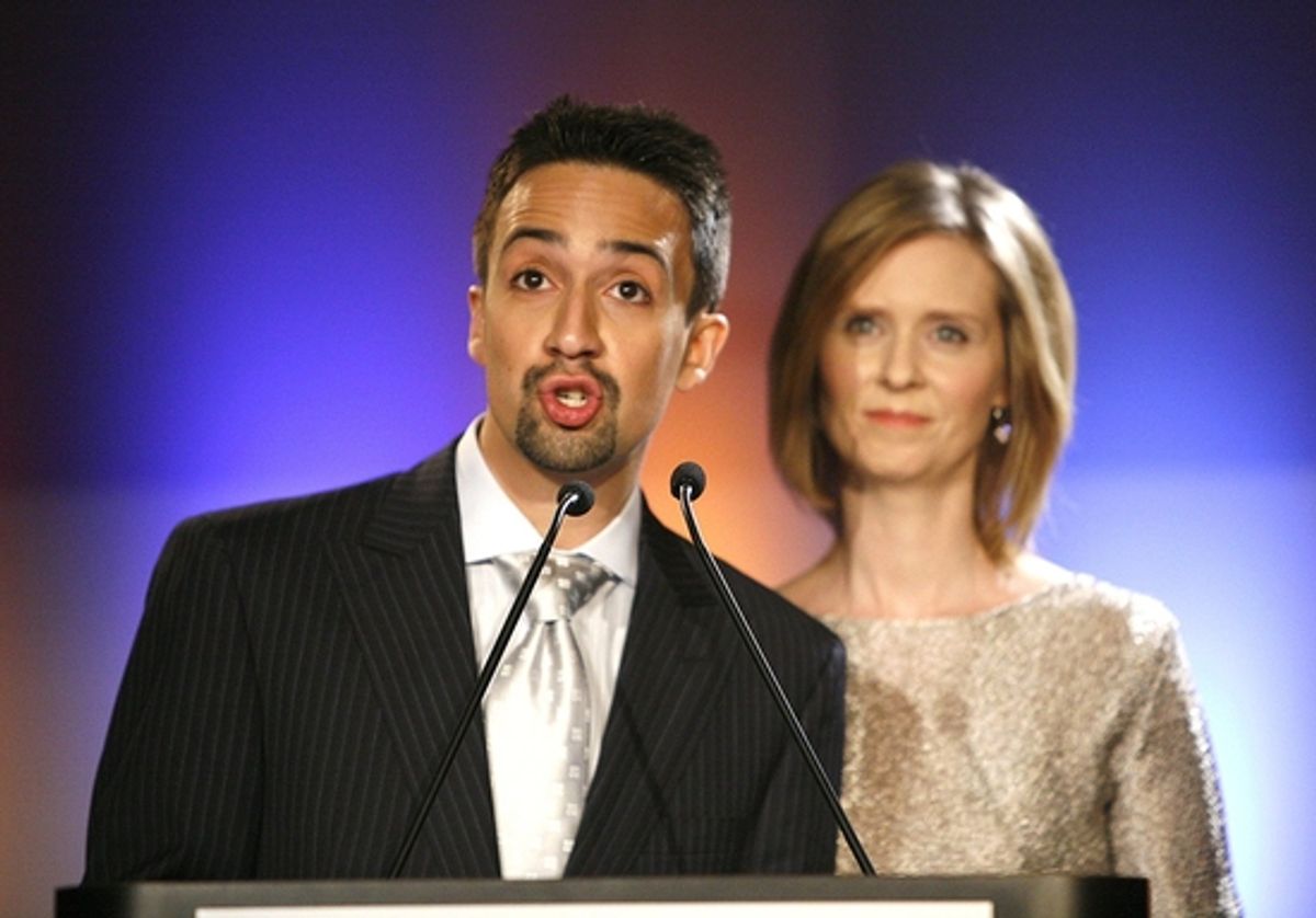 Lin-Manuel Miranda and Cynthia Nixon at 