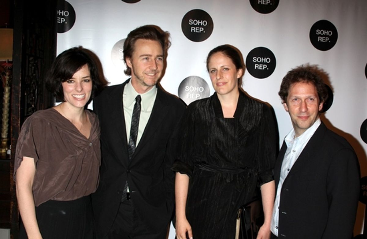 Parker Posey, Edward Norton, Sarah Benson and Tim Blake Nelson at SOHO REP 2009 Spring Gala 
