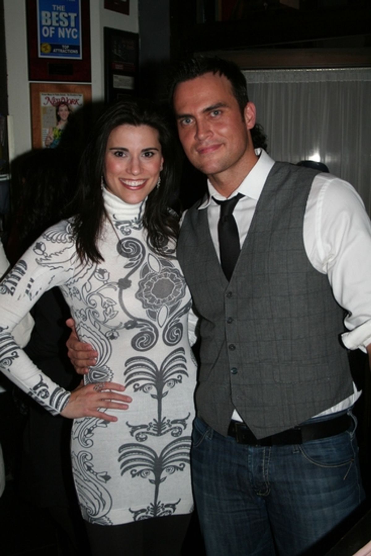 Milena Govich and Cheyenne Jackson at Ebersole, Jackson, Lake and More at Birdland