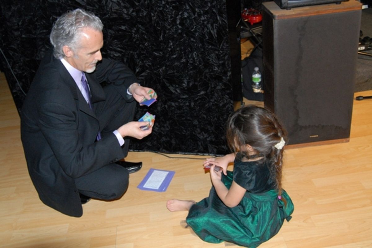 Scott Willis and Kaia Helmers stacking the confetti at 