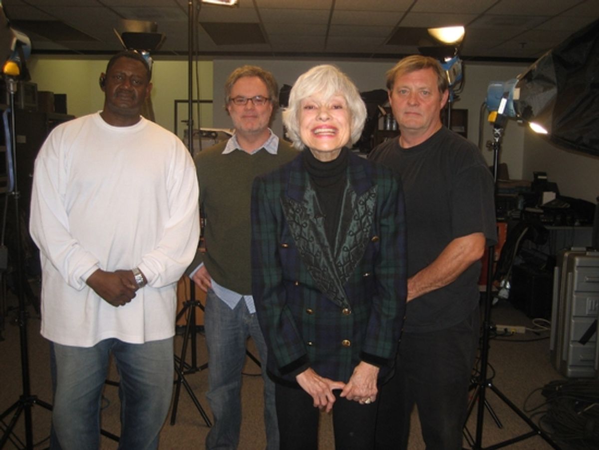 Carol Channing and camera crew at 