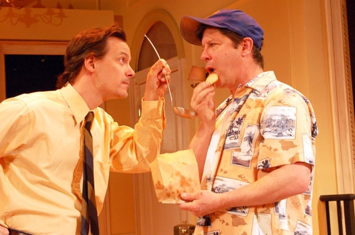 Jim Poulos and Michael McGrath at The Odd Couple At John W. Engemant Theatre Of Northport NY