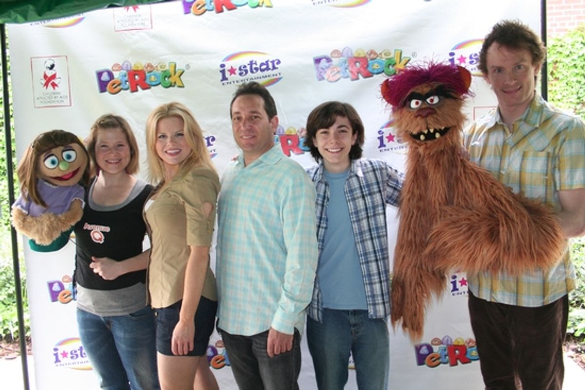 Kate Monster, Carey Anderson, Megan Hilty, Joel Rozenzweig (President I-Star Entertainment),  Henry Hodges, Trekkie Monster and Christian Anderson at 
