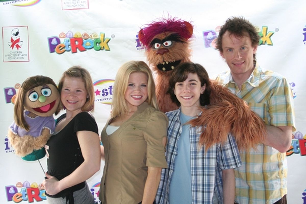 Kate Monster, Carey Anderson, Megan Hilty, Trekkie Monster,  Henry Hodges, and Christian Anderson at 