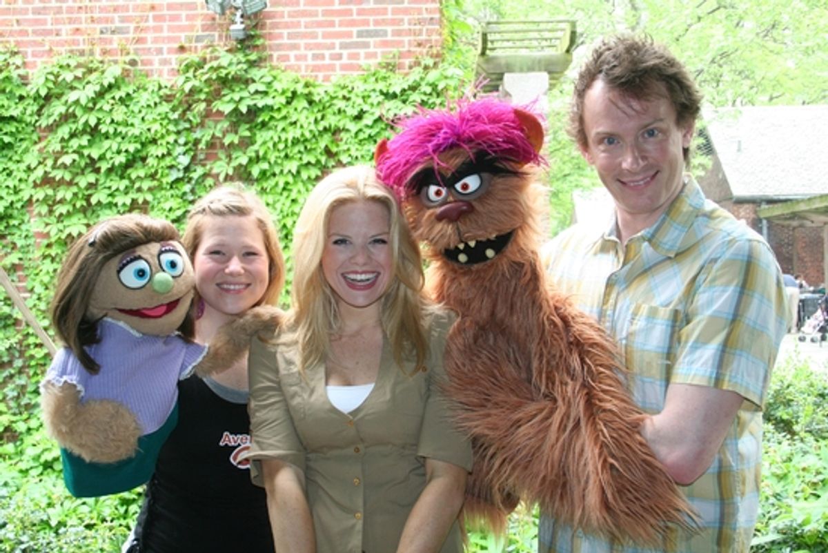 Kate Monster, Carey Anderson, megan Hilty, Trekkie Monster and Christian Anderson at 