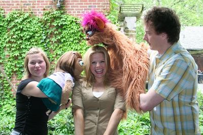 Kate Monster, Carey Anderson, Megan Hilty, Trekkie Monster and Christian Anderson Photo