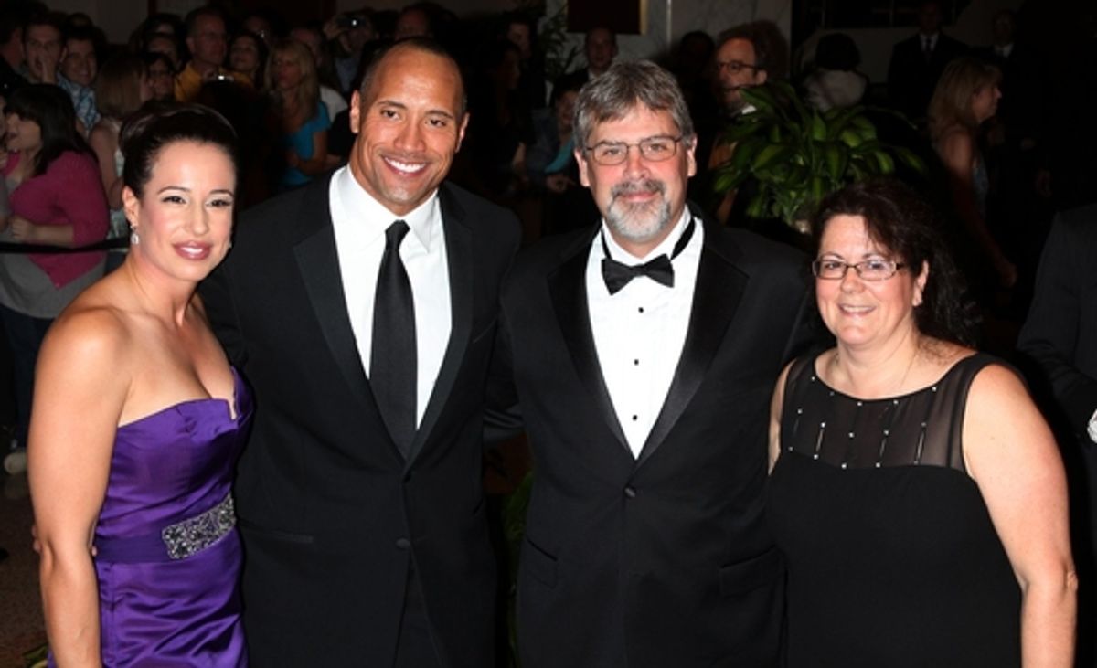 Dwayne Johnson & wife Dany Garcia with Captain Richard Phillips & wife at 