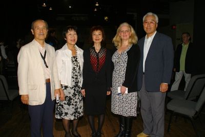 Mr. Hiro Iso, Ms. Toshiko Tanaka, Playwright Chiroi Miyagawa, Director Jean Eagner, a Photo