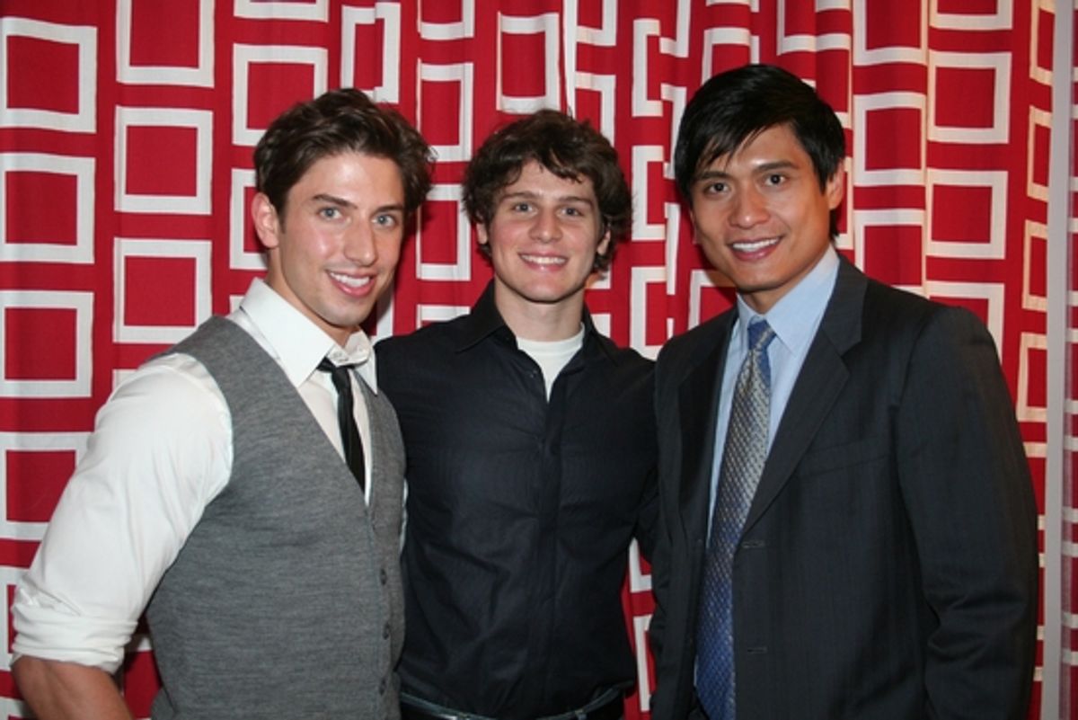 Nick Adams, Jonathan Groff and Paolo Montalban at 