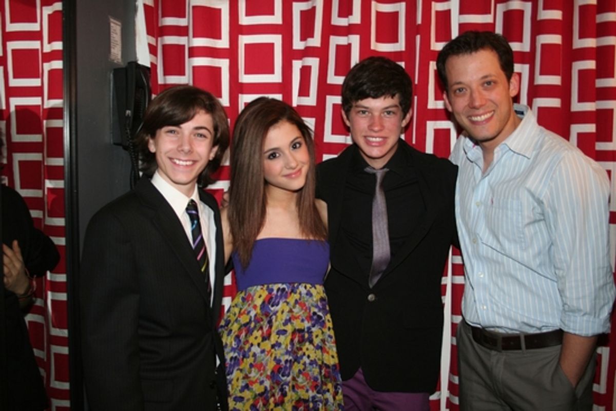Henry Hodges, Ariana Grande, Graham Phillips and John Tartaglia at 
