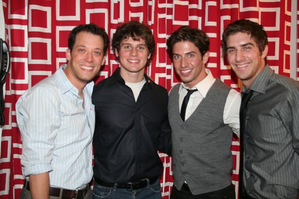 John Tartaglia, Jonathan Groff, Nick Adams and Cody Green at 