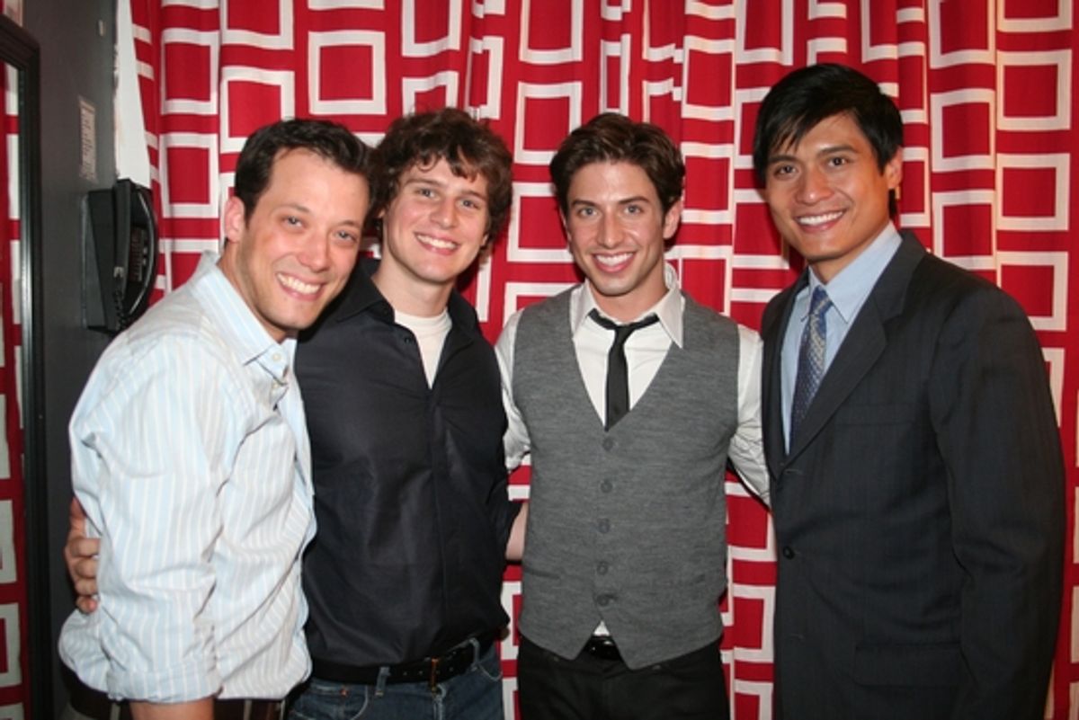 John Tartaglia, Jonathan Groff, Nick Adams and Paolo Montalban at 