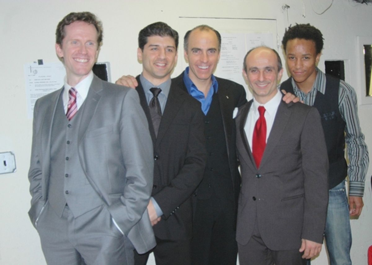 Jeffry Denman, Tony Yazbeck, William Michals, Stephen DeRosa and Kendrick Jones at The Broadway Musicals of 1944 at Town Hall
