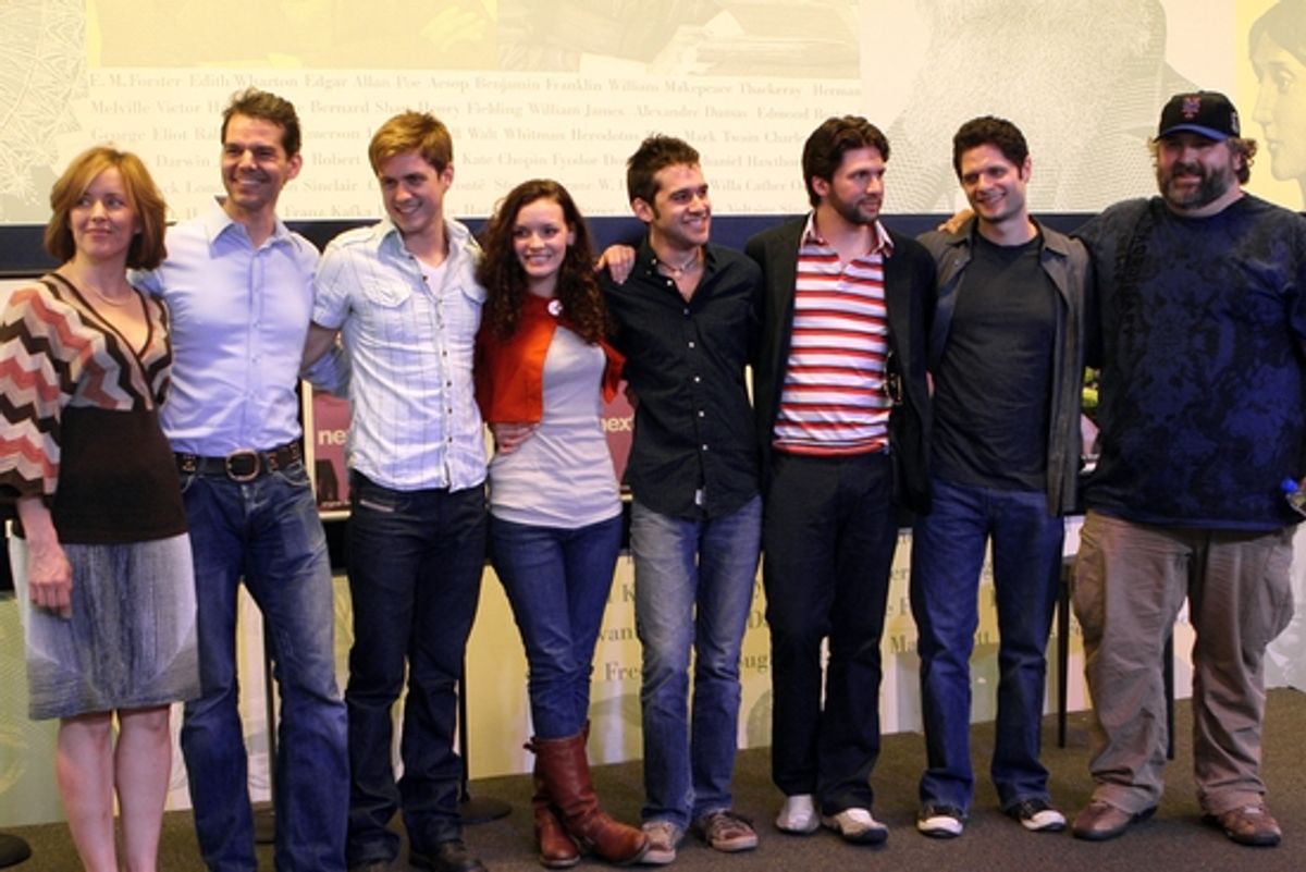 Alice Ripley, J. Robert Spencer, Aaron Tveit, Jennifer Damiano, Adam Chanler-Berat, Louis Hobson, Tom Kitt and Brian Yorkey at 