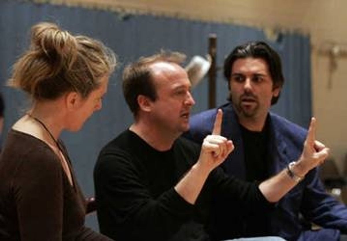 Director Gary Griffin with cast members Carol Halstead (left) and John Pasha at 