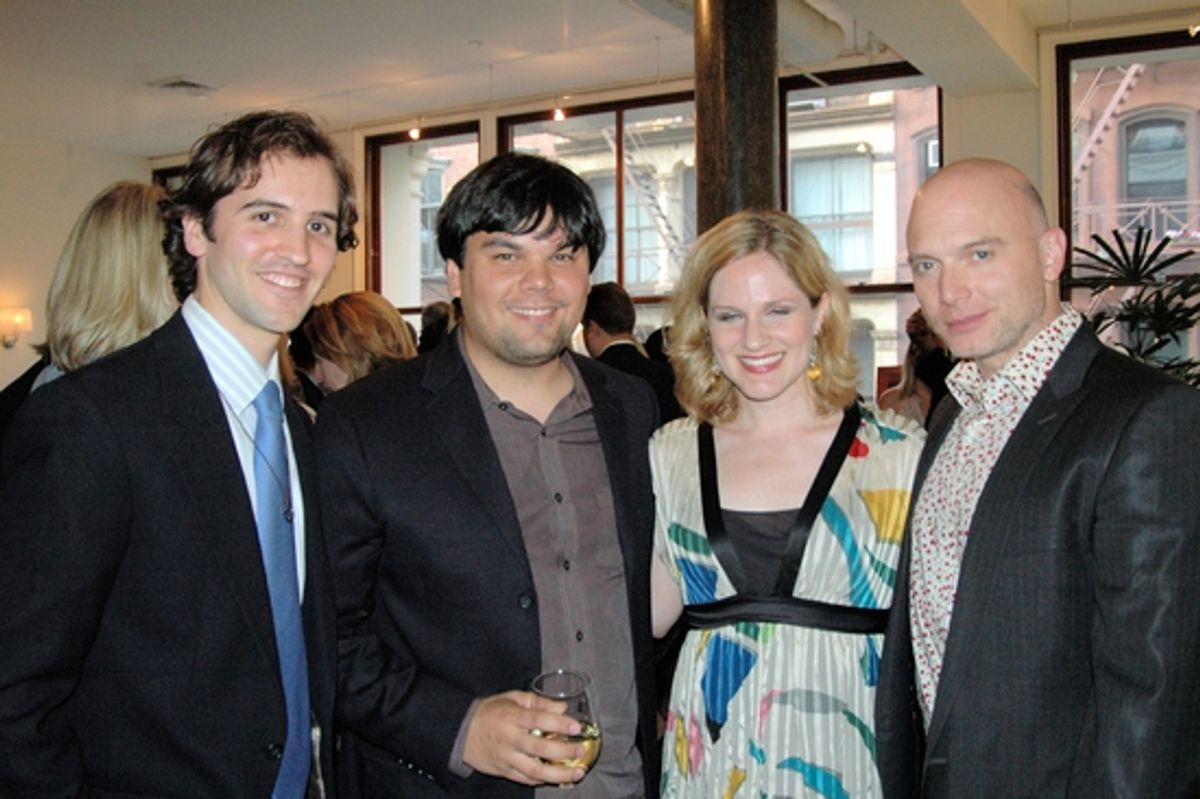 Andy Sandberg, Robert Lopez, Amy Justman, and Michael Cerveris at 