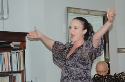Melissa Errico accompanied on piano by her father Dr. Michael Errico Photo