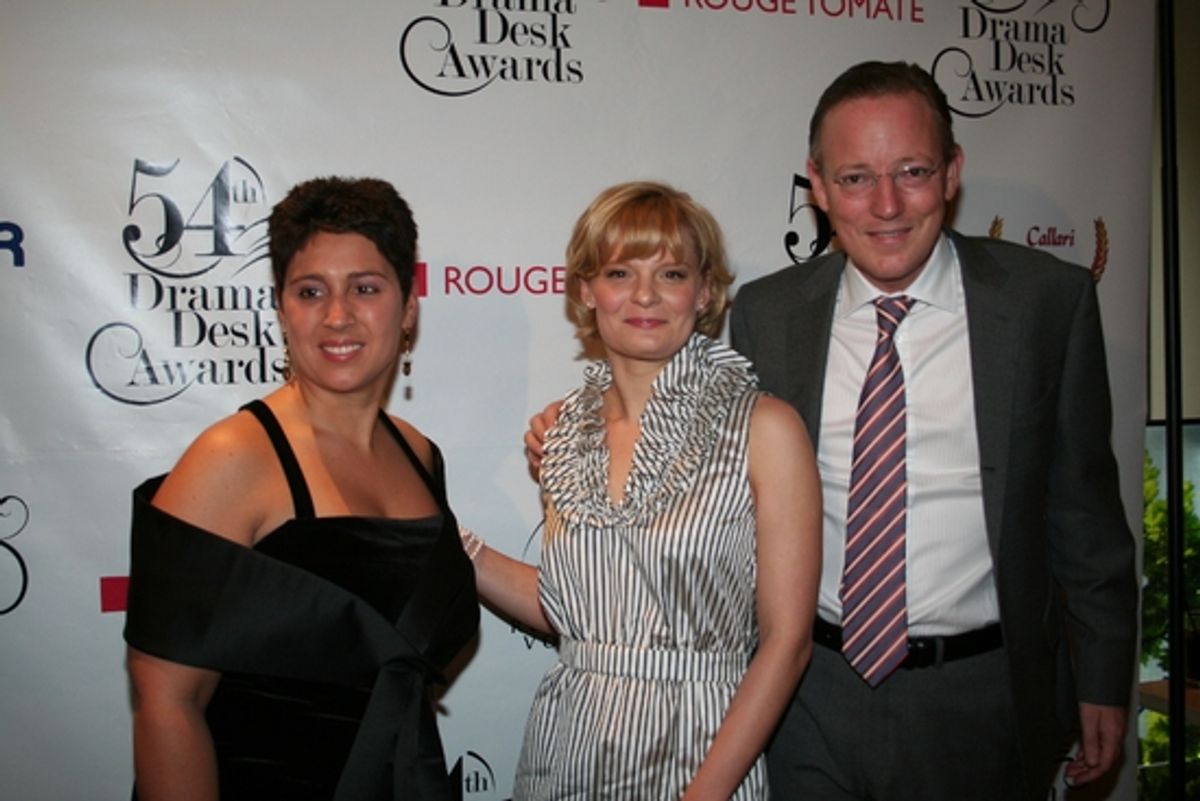 Nil Sonmez, Martha Plimpton and Emanuel Verstrauten at Drama Desk Pre-Awards Ceremony