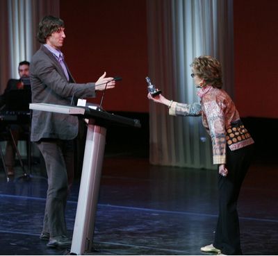 Pablo Schreiber and Jane Fonda Photo