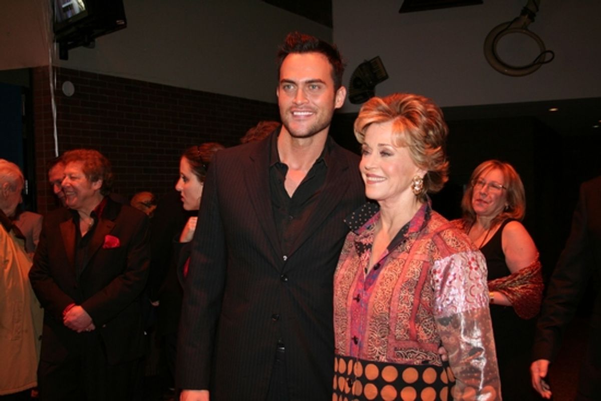 Cheyenne Jackson and Jane Fonda at 2009 Drama Desk Awards Arrivals Part 2