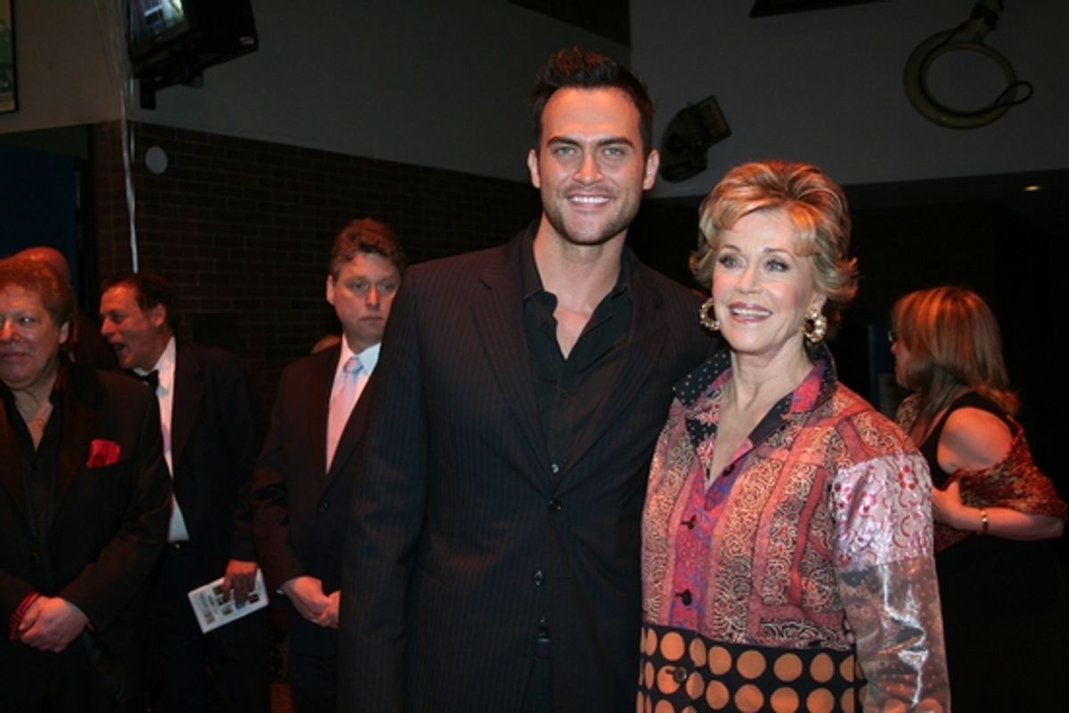 Cheyenne Jackson and Jane Fonda at 2009 Drama Desk Awards Arrivals Part 2