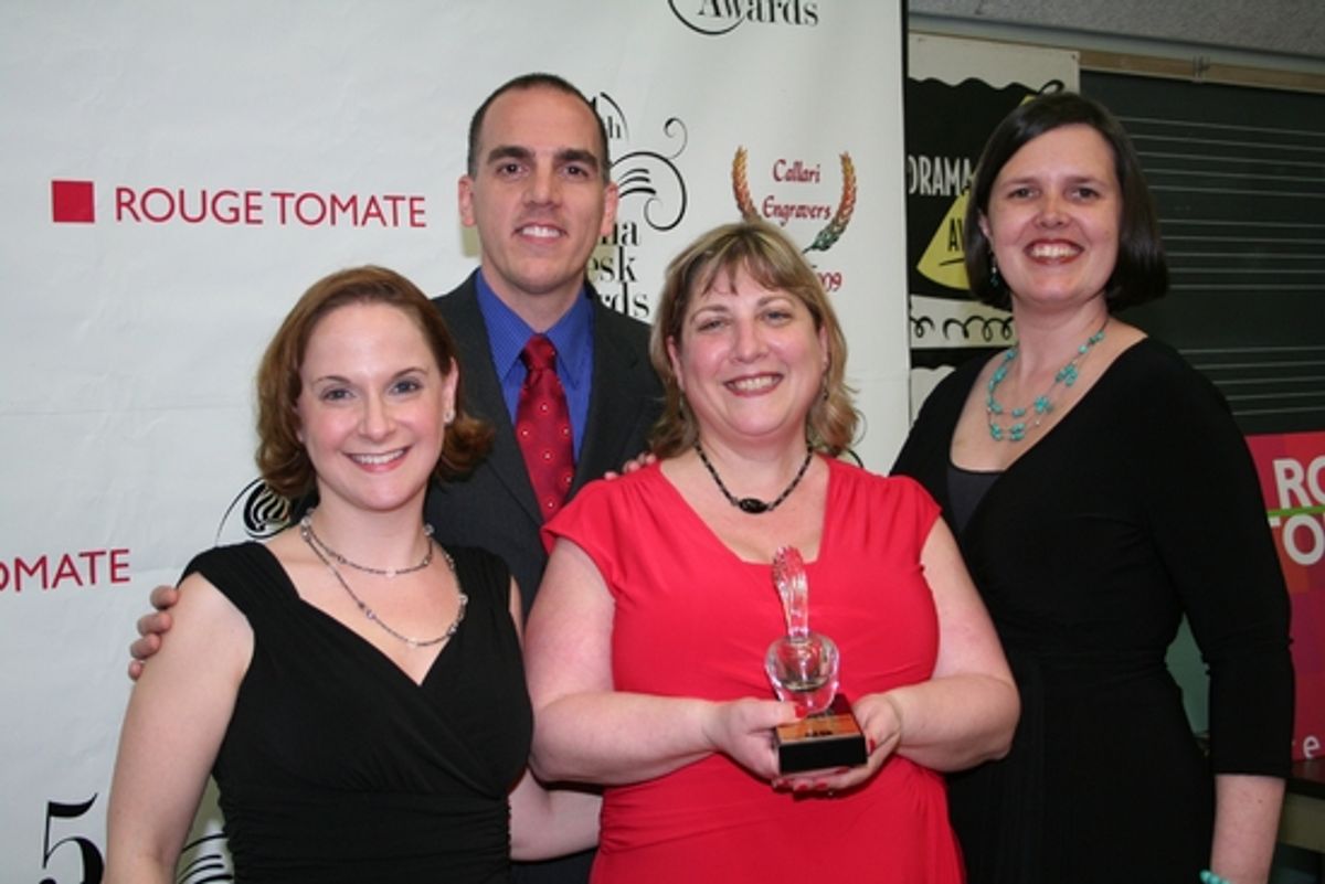 Amy Fiore, Jim Colleran, Janine Nina Trevens and Joanna Greer - Outstanding Ensemble Performances - To: TADA! Youth Theater for providing an invaluable contribution to the future of the theater. The company makes outstanding training and experience access at 2009 Drama Desk Awards Press Room