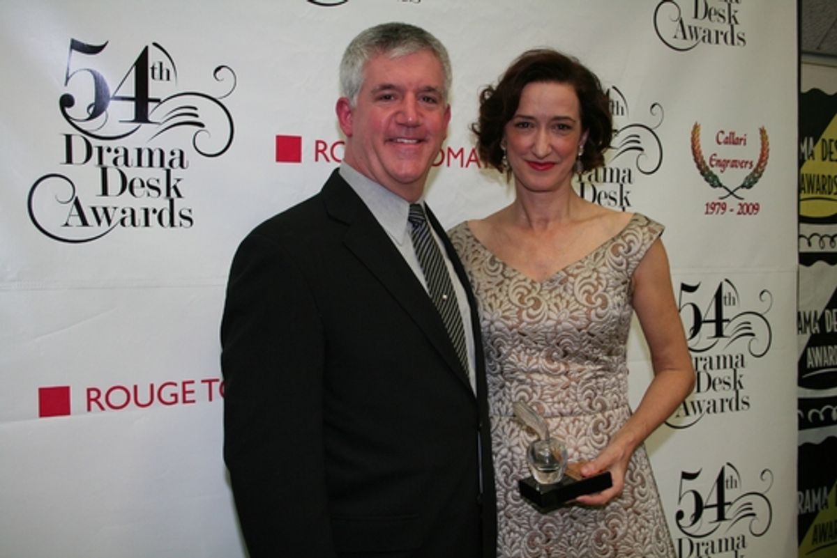 Gregory Jbara and Haydn Gwynne at 2009 Drama Desk Awards Press Room