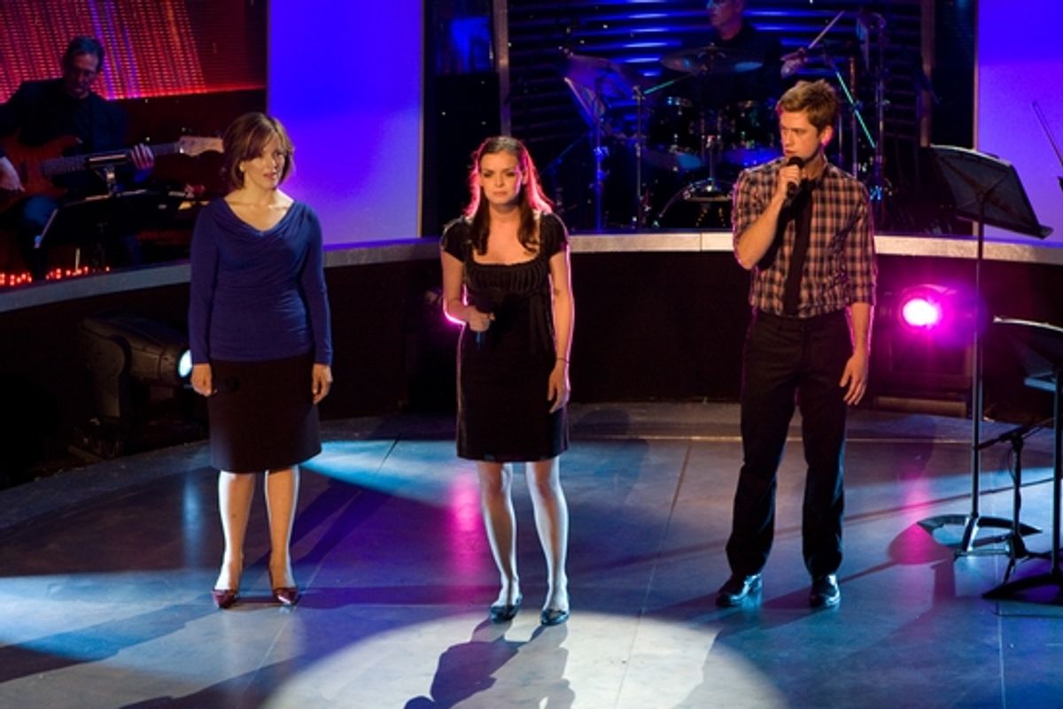 Alice Ripley, Jennifer Damiano and Aaron Tveit at 