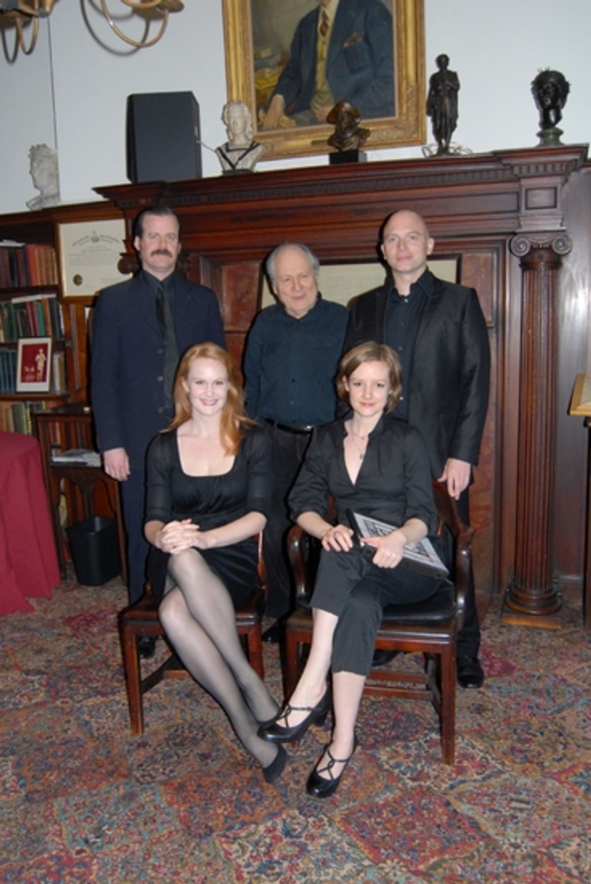 The Cast of tonights show-Bradford Cover, David Margulies, Michael Cerveris, Kate Baldwin and Liz Morton at 